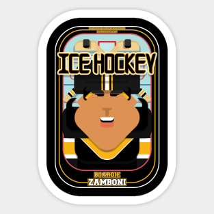 Ice Hockey Black and Yellow - Boardie Zamboni - Indie version Sticker